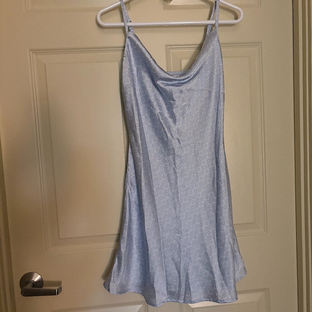 Blue slip dress